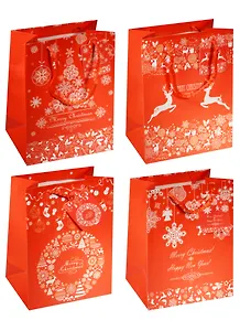 Пакет подарочный бумажный А4 26*32*12.5 "Новогодние узоры", Новый год, мат. ламинат, Kairui