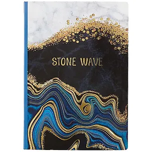 Блокнот Stone wave (мрамор серый с черным) (золотое тиснение) 2841515