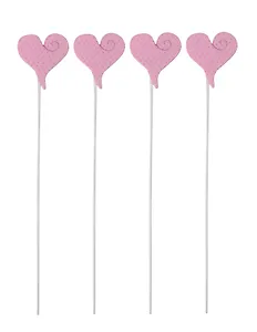 Сувенир Феникс Декоративное украшение "Розовые сердечки" деревян. (27.6*9.5*0.6см, 4 шт) 36937