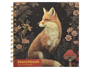 Скетчбук 195*195 40л "Магия леса. Лиса" 160г/м2, тв.обложка, спираль