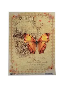 Декупажная карта Рыжая бабочка (S-089) (упаковка)
