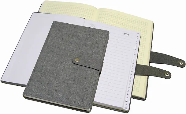 Алфавитная книга на кнопке Lezar А6+, 60 листов, графит 253610 — 3