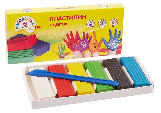 Пластилин "Рисовашка", 6 цветов 238920 — 4