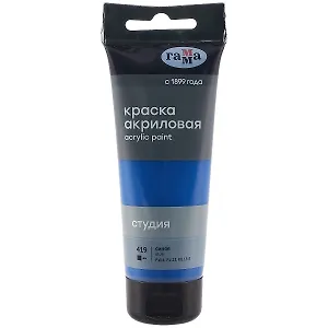 Краска акриловая художественная "Студия" 75мл, синяя , Гамма