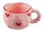 Кружка Сердечки с ручкой шариками (розовая) (керамика) (300 мл) (12-8082-L2) — 3070027 — 1