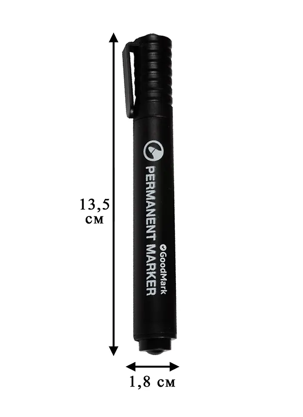 Маркер перманентный GoodMark, черный 2,5 мм 238524 — 3