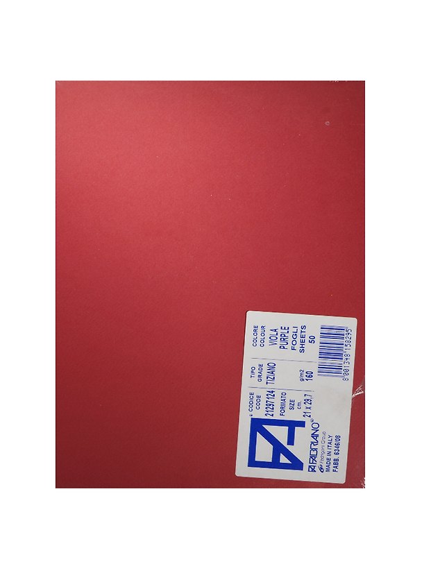 Бумага для пастели А4 "Tiziano" 160г/м2 №24 малиновый, Fabriano 219198 — 1