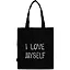 Сумка-шоппер I love myself черная, текстиль 40см.*32см. — 2855145 — 1