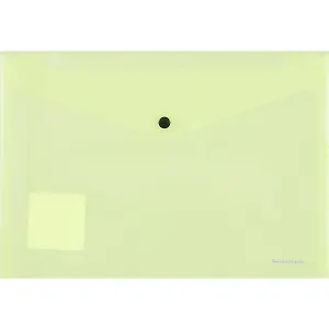 Папка-конверт А4 на кнопке "Glossy Neon" полупрозр.пластик, желтый, Erich Krause