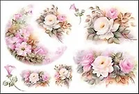 Бумага для декупажа рисовая Розовые розы (TO-DO R094) (35х50) (упаковка)