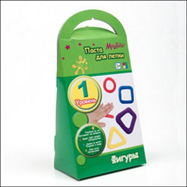 Паста для лепки 1 уровень Фигуры (3+) (4х5г) (081257) (упаковка) 2311641 — 1