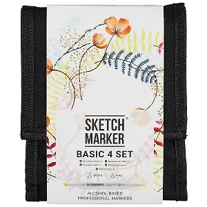 Маркеры 12цв "Basic 4", сумка-органайзер, Sketchmarker