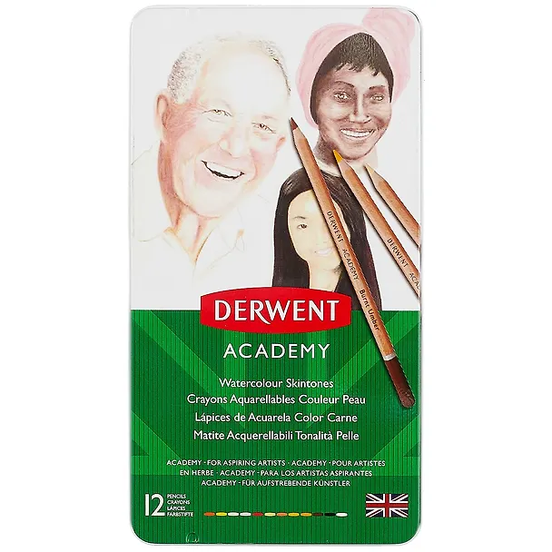 Акварельные карандаши «Academy Skintones», Derwent, 12 цветов 225120 — 1