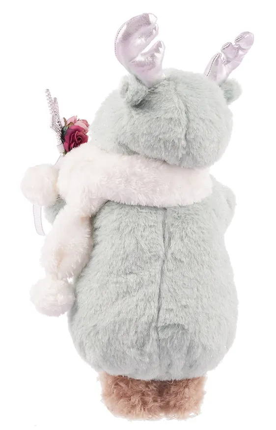 Мягкая игрушка Новогодний Мишка в костюме оленя (пластик, ткань) (20х40) 3131338 — 5