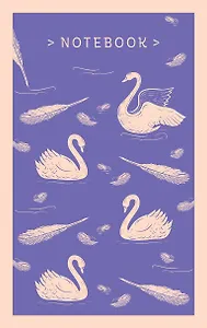 Книга для записей А5 96л тчк. "Нежные лебеди" 7БЦ, 125*200мм, выб.лак.