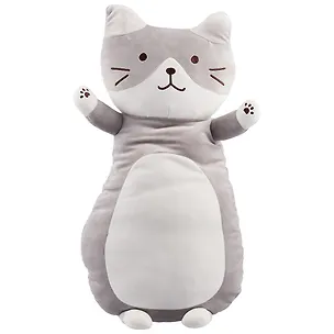 Мягкая игрушка Кот серый на спине (70 см) 2640244