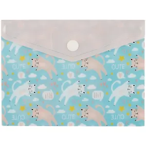 Папка-конверт А6 на кнопке "Котята"