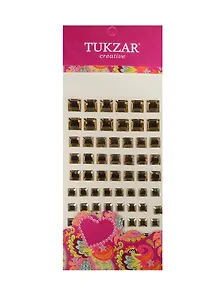 Набор для творчества, Tukzar, Наклейки-стразы акриловые Квадратики 10*24см, 84шт