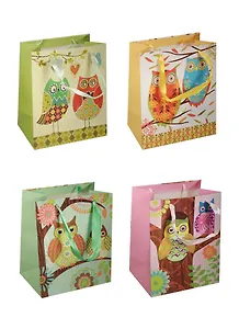 Пакет подарочный бумажный А5 23*18*10 "Cовы. Owls расписные", дет., мат. ламинат, Kairui