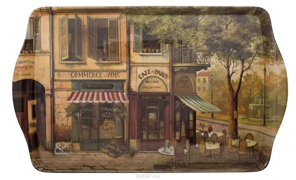 Поднос Парижское кафе (ML-002 Cafe) (пластик) (20,8х14,2) Gift Land 2532878 — 1