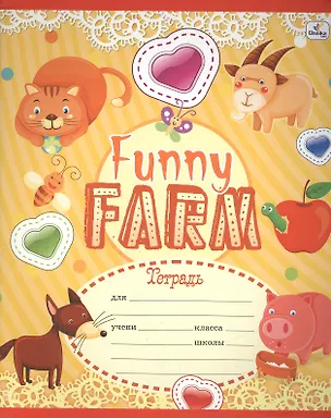 Тетрадь в линейку Unnika, "Веселая ферма", 12 листов, в ассортименте 217207