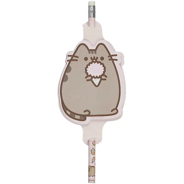 Набор канцелярский "Pusheen" карандаш ч/гр, блок для записей 30л, инд.подвес 2908993 — 1