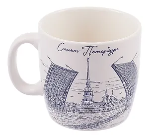 Кружка фарф.мал.рис.синий Разводной мост