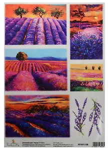 Декупажная карта Лаванда (HY501138) (21х30см)