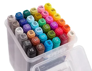 Маркеры для скетчинга 36 цветов, двусторонние кисть/скошенный наконечник, Art idea