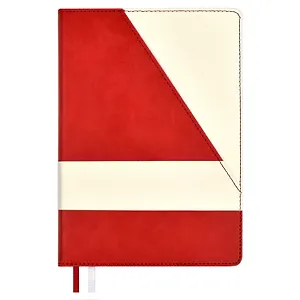 Ежедневник недат. А5 160л "Бакстер" красный, белый, кожзам, тв.переплет, карман, офсет, ляссе