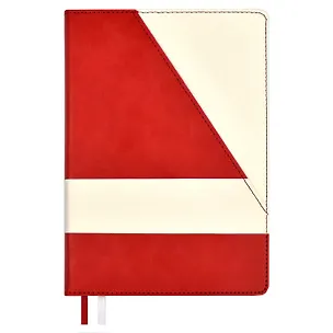 Ежедневник недат. А5 160л "Бакстер" красный, белый, кожзам, тв.переплет, карман, офсет, ляссе 3055025