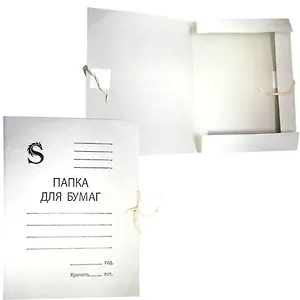 Папка картоннная с завязками SPONSOR А4 белая 280г/м2