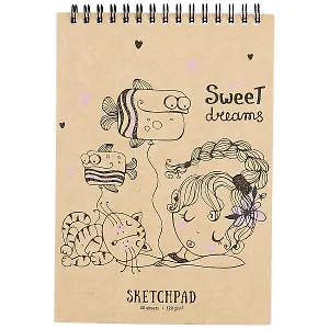 Скетчбук А5 40л "Сладкие мечты" белый офсет, 120г/м2, спираль