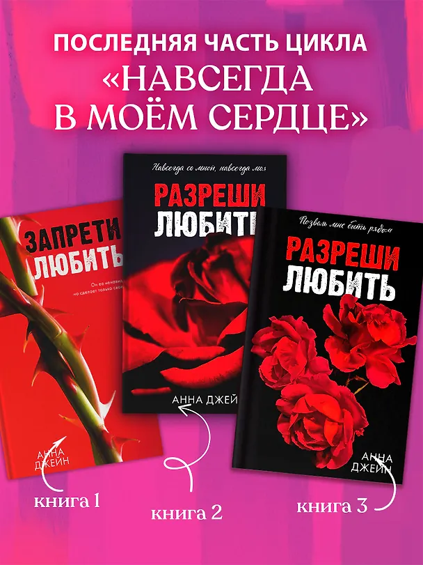 Книга Комплект  Разреши любить. Позволь мне быть рядом(розы) + открытка (Анна Джейн) — 4