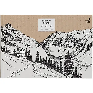 Скетчбук А5+ 80л "Горный пейзаж", белый офсет, 100г/м2, 7БЦ