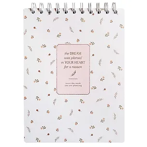 Скетчбук А5 45л "April", белый, карт.обл., спираль, микротекстурирование, ламинация, тиснение золотой фольгой, бумага 190г/м2 3077571