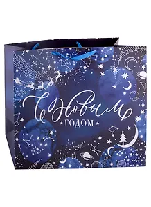 Пакет А3+ 40*49*19 "Волшебная ночь" Новый год, бум.ламинат