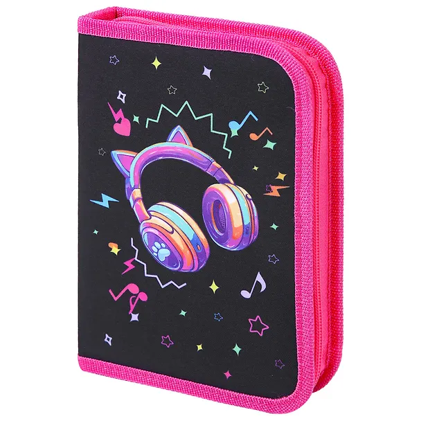 Пенал 1 отделение "Headphones" с наполнением, 21*14 см, 24 предмета 3106016 — 1