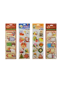 Наклейки объемные Новый Год в ассортименте (sdTZ) (10 видов по 1000шт) (упаковка)