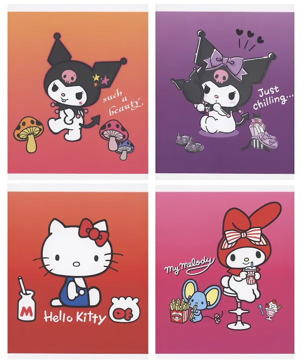 Тетрадь общая «Kuromi + MyMelody + HK» в ассортименте, 48 листов в клетку, A5 - Kuromi 3037579 — 1