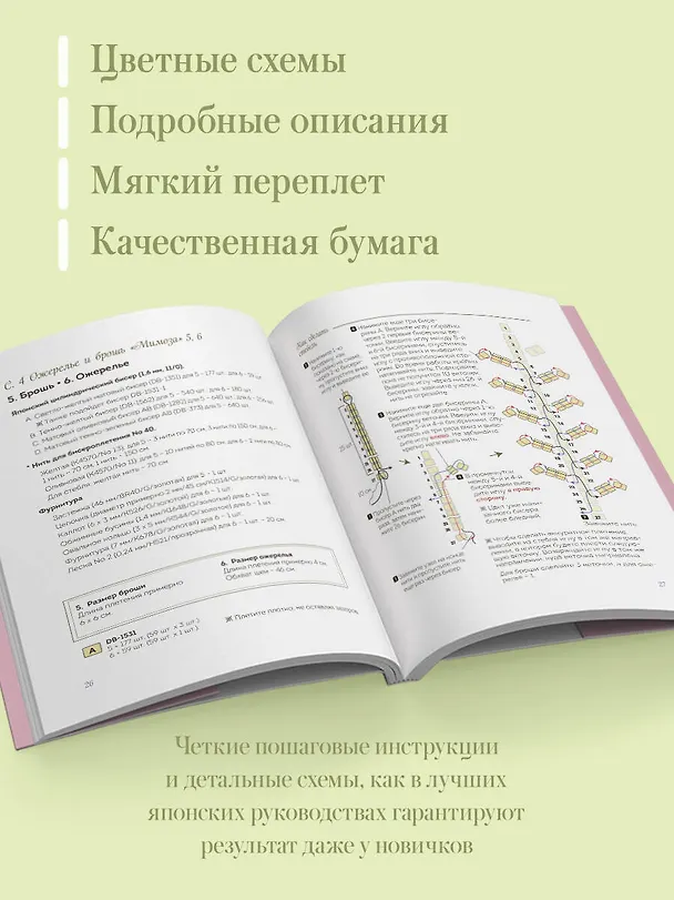 Книга Японские украшения из бисера. Практическое руководство по плетению трендовых аксессуаров из бисера (Нацуко Накамура) — 7