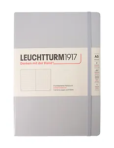 Книга для записей A5, 125 листов в точку "Medium", твердая обложка, Серый светлый, Leuchtturm1917