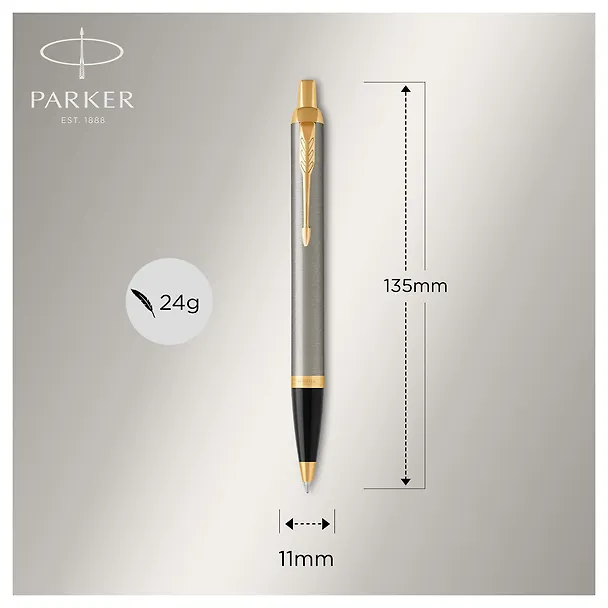 Ручка подарочная шариковая синяя, IM Brushed Metal GT, Parker 243005 — 5