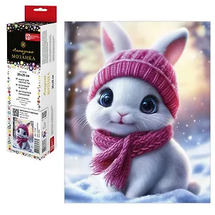 Набор для творчества. Алмазная мозаика "Зайчонок в шарфике" (20*25 см) 3134182