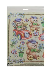 Декупажная карта Мишка на машине (Е-167) (упаковка)