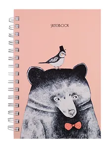 Скетчбук А5 100л "Миша и компания" белый офсет, 100г/м2, тв.обложка, широкая евроспираль