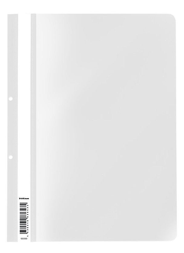 Папка-скоросшиватель А4 "Diamond Total White" перфорация, пластик, белая, ErichKrause 2892383 — 1