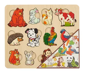 Пазл-рамка  "Кто что ест"  24 детали, 2 слоя