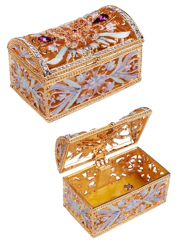 Шкатулка Сундучок с бабочкой (голубая) (HAD290-7) 2596764 — 1