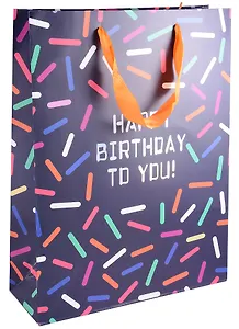 Пакет А3 42*32*11,5 "Birthday wishes" нейтр., бум.мат.ламинат